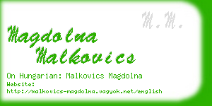 magdolna malkovics business card